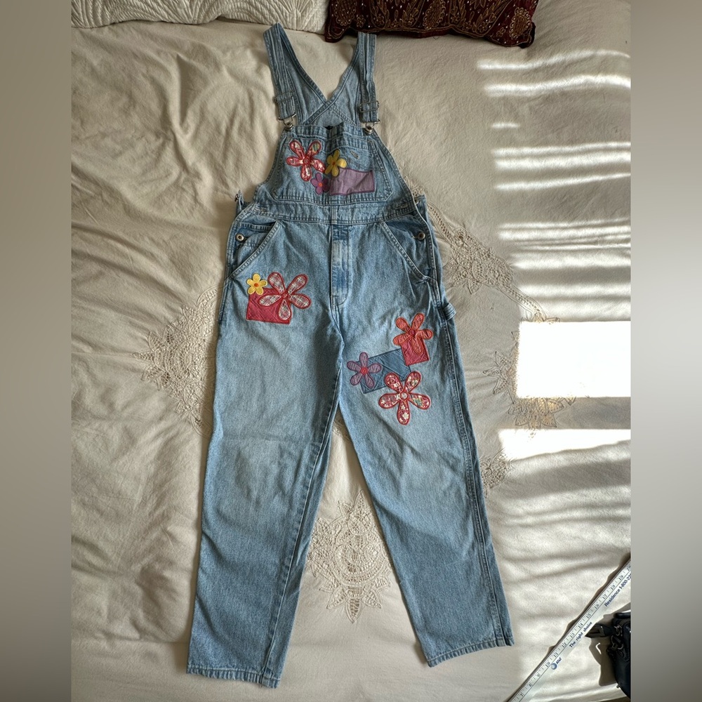 ❤️Vintage 80s GAP Embroidered Denim Overalls *please read description*